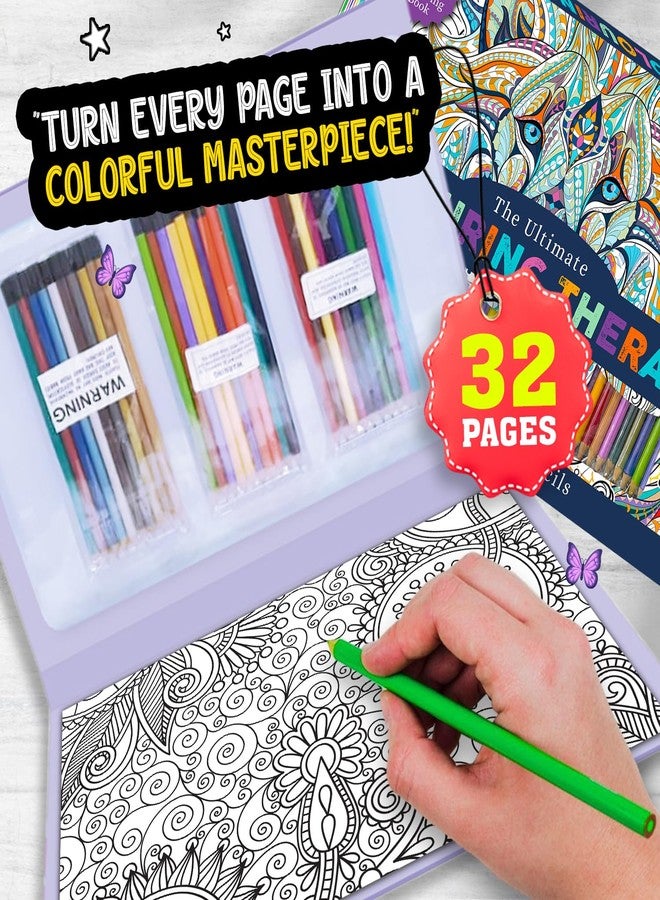BRIJBASI Colouring Therapy Art Kit Book with Colored Pencils for Kids Featuring Fashion Illustrations and Engaging Activities - Ideal Gift for Girls - Ages 3+ Years - Image 2